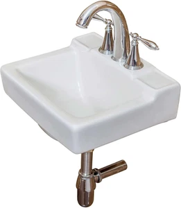 Small Wall Mount Bathroom Sink 14"X12" White - Picture 1 of 6