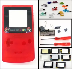Transparent red Housing Shell Buttons Mod for Nintendo Game Boy Color GBC - Picture 1 of 14