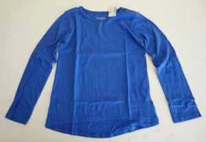 THE CHILDREN'S PLACE GIRLS LONG SLEEVE HIGH LOW LAYERING TEE MEDIUM COBALT NWT! - Picture 1 of 2