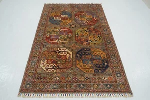 4 x 6 ft Taupe Gray Ersari Afghan Hand Knotted Wool Tribal Area Rug - Picture 1 of 15