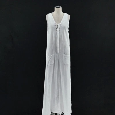 Mono de gasa de lujo ONE TEASPOON para mujer talla S blanco pierna ancha algodón con cordones Foto 1 de 4