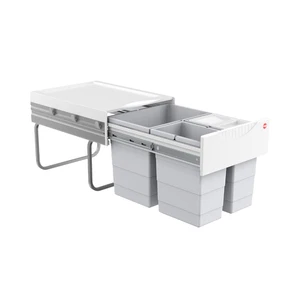 Hailo Abfallsammler 3642131 Raumspar-Tandem 2x 8,5 + 18 L hellgrau Müllsammler - Bild 1 von 7