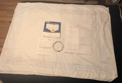 Started Work Bucilla Tablecloth Stamped Cross-Stitch 64093 Fiesta ~50 X 68 Party - Image 1 of 4