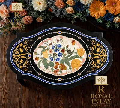 Serene & Captivating Flora and Fauna , Unique Free form Table Top - Image 1 of 4