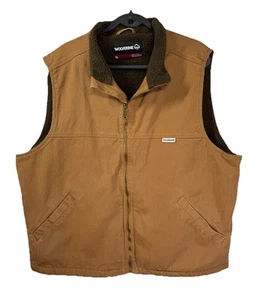 Wolverine Upland Weste Herren XL braun Canvas Sherpa gefüttert Full Zip Arbeit schwer - Bild 1 von 8