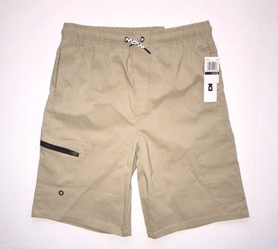 DKNY Cargo Shorts Boys Size Large (14-16) Khaki Adjustable Waist Zip Pockets NWT - Image 1 of 4