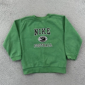 Vintage Nike Sweatshirt Boys 6 Green Center Swoosh Sport Athletic Pullover Y2K - Picture 1 of 10
