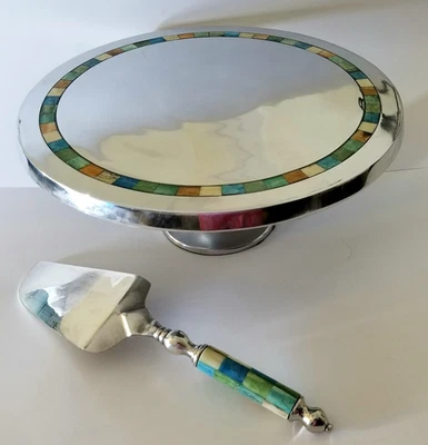 Towle Plateros 12" Soporte para Pasteles y Servidor Bay Breeze Aluminio Altamente Pulido Foto 1 de 4