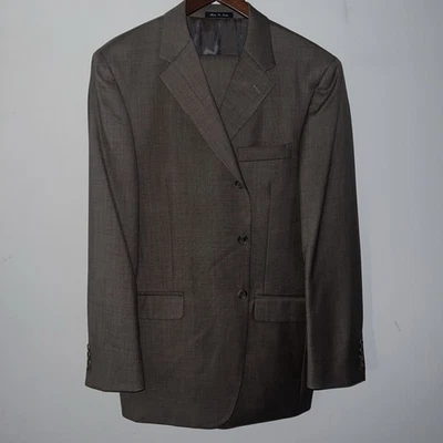 Men’s Brown 2PC Suit Size 42R 34Wx30L Perry Ellis Portfolio - Image 1 of 4