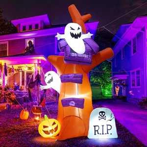 GOOSH 9 FT Halloween Inflatables Tree Outdoor Decorations Blow up Yard Huge Tree - Picture 1 of 12