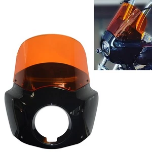 11" Orange Fairing Windshield w/ 62mm Clamps Harley Dyna Super Glide FXD 2006-10 - Picture 1 of 7