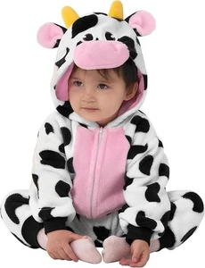 Halloween Baby Cow Costume, Toddler Cow Jumpsuit, Hooded Romper Plush - Bild 1 von 7
