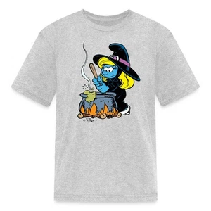 Smurfs Halloween Smurfette As A Witch Kid's T-Shirt - Picture 1 of 10