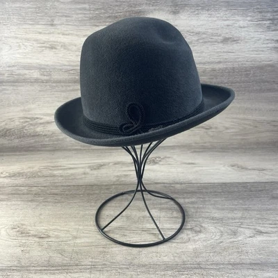 Vintage Mens Hat Fedora Brim 1950s Gray Felt Ventilo Interlaken Austria - Image 1 of 4