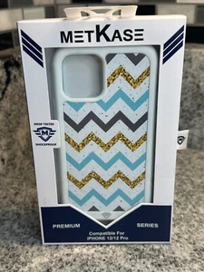 Funda Diseño Premium METKASE iPhone 12/12 Pro en Caja Deslizable Blanca Zig Zag - Imagen 1 de 19