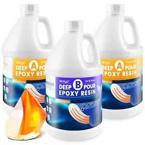 Deep Pour Epoxy Resin 195OZ/1.5 Gallon Super Depth Clear Resin Epoxy 2:1 Bubble - Picture 1 of 7