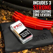 PRO BIKE TOOL Puncture Repair Kit -Three Tire Levers, Patch Kit with Bike Bag UK