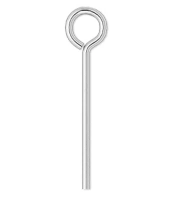 100 pasadores de ojo estándar de latón enchapado en plata de 1/2" de largo calibre 24 Foto 1 de 3