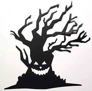 Spooky Dead Tree With Face Halloween Metal Dies Standard Thin 4.5" x 4.5" - Picture 1 of 2