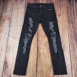 Jeans Levi's 512 uomo 34x34 slim fit gamba affusolata nero denim elasticizzato invecchiato - Foto 1 di 8