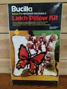 Bucilla Deluxe Flor Riegel Kissen Set 12531 Schmetterling Muschi Weide 15x15 NEU Vintage - Bild 1 von 7