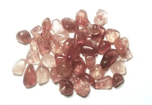 100cts ASSORTED 6 - 9 mm POLISHED SMALL STRAWBERRY QUARTZ MADAGASCAR # 19 - Picture 1 of 1