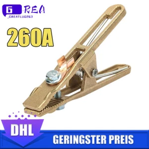 260A Messing A Typ Erdungsklemme Massezange Masseklemme für Schweißgerät DHL - Bild 1 von 8