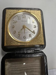 Vintage: Rare VANTAGE German Folding Alarm Clock Round Face - Picture 1 of 5