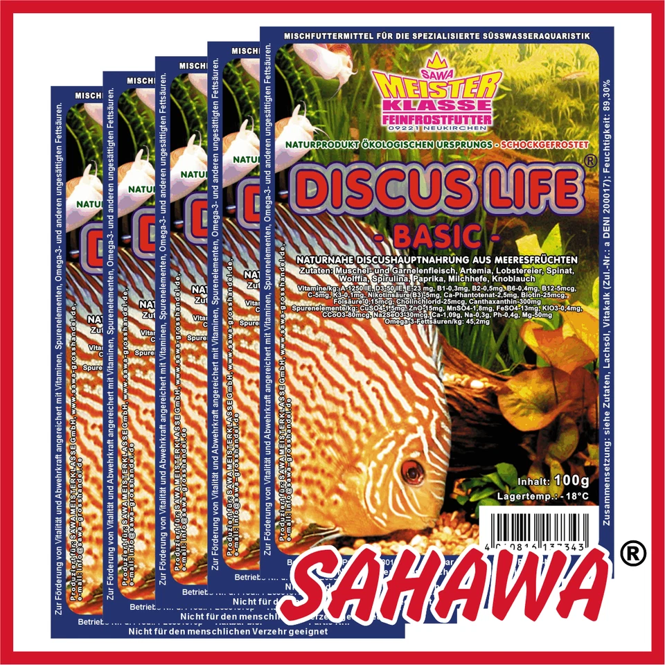 Frostfutter  Fischfutter Aquarium  5 x 100g Blister Sorte:Discus life Basic - Bild 1 von 1