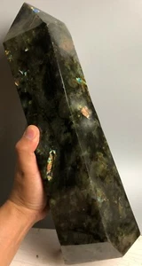Varita de cristal de cuarzo labradorita natural grande 7000 g curación de puntos - Imagen 1 de 12