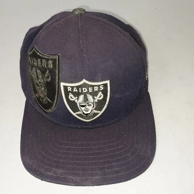 NFL Raiders Flexfit Ajustado L/XL De Colección Gorra Gorra Reebok Doble Bordado Parches Foto 1 de 4