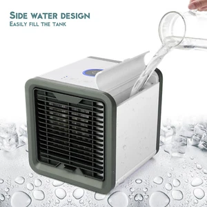 Portable Air Cooler Fan Mini Air Conditioner USB Cooling Fan Desk LED Light Fan - Picture 1 of 7