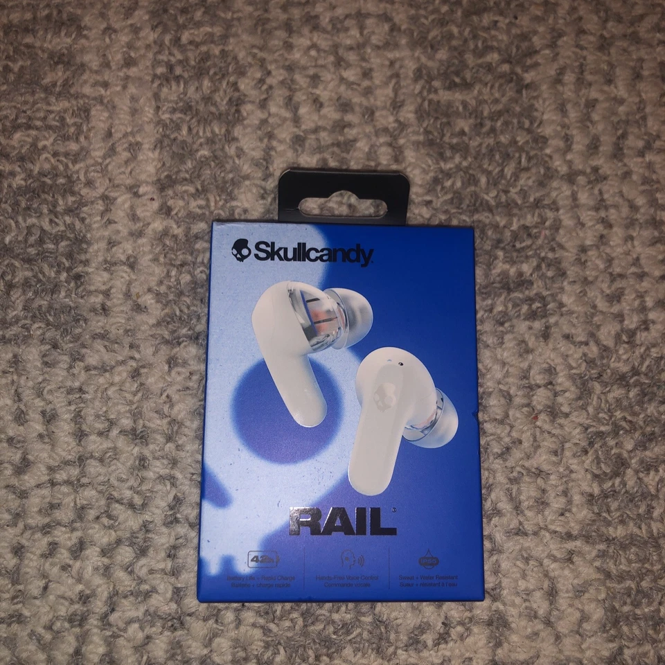 Skullcandy Rail In-Ear Wireless Earbuds Bone Orange Glow S2RLW-Q751 - Image 1 of 2