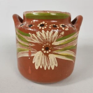 Vintage Tlaquepaque Mexican Pottery Floral Pitcher Pot Vase Double Handle - Bild 1 von 11