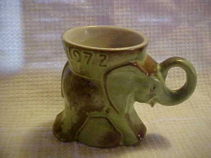 Frankoma 1972 GOP Republican Elephant Green Political Mug Collectible - Picture 1 of 6