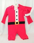 New Carter's Just One You 3m. Christmas Red Santa Sleeper w/ Hat Snap Closure