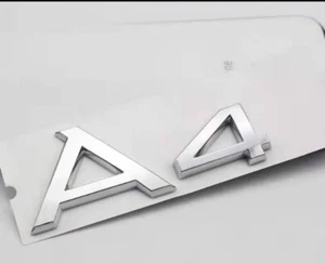 Logo A4 Audi4 Autocollant Emblème Chrome - Imagen 1 de 2