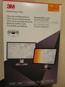 3M Privacy Screen Filter, Gold for 23" Widescreen Monitor, GF230W9B, New Sealed - Picture 1 of 5