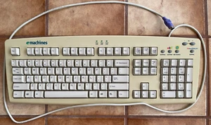 RARE VINTAGE eMachines PS/2 Keyboard eKB-5001(A) Rev. B EXCELLENT - Picture 1 of 5