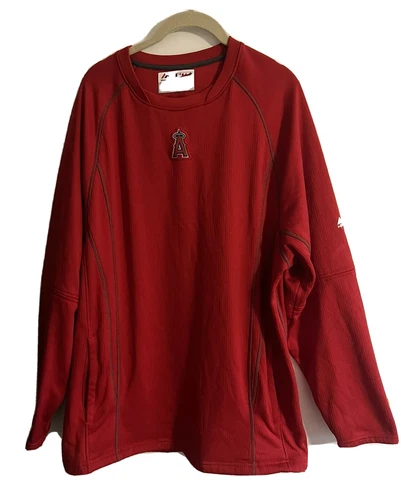 Majestics LA Angels red batting pullover size L with pockets Cover