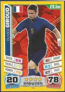 TOPPS MATCH ATTAX  BRAZIL 2014 WORLD CUP- #114-FRANCE-OLIVIER GIROUD - Picture 1 of 1