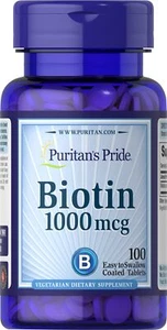 Puritan's Pride Biotin 1000 mcg - 100 Tablets - Picture 1 of 1