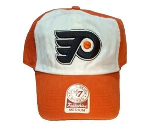 Philadelphia Flyers 47 Brand White Orange Franchise Fitted Hat - M - New! - Picture 1 of 6