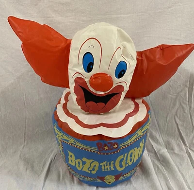 Juguete inflable vintage Larry Harmon de Bozo The Clown Ideal Toys Roly Poly 1971 Foto 1 de 4