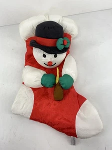 Medias de Navidad hinchadas 3D vintage muñeco de nieve paracaídas nailon 19” Telco Creations - Imagen 1 de 5