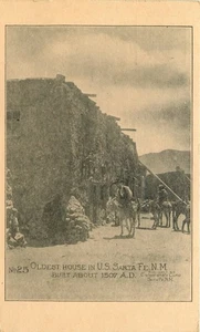 1915-1920 Candelario Pub Santa Fe NM Advertising Postcard - Oldest House In U.S. - Picture 1 of 2