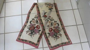 #19 Vtg Oscar De La Renta Accessory Street Silk Floral Scarf 44" x 9 3/4" Japan - Picture 1 of 6