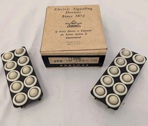 Vintage Box Of 20 Edwards & Co DOORBELL Push Buttons Cat No 625 White NOS 1940s - Picture 1 of 11