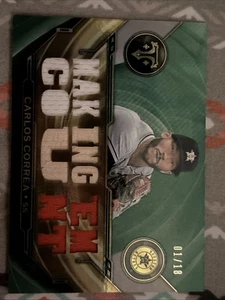 2019 Topps Triple Threads Carlos Correa Aqua Patch 1/18 Two Threads And A Bat - Picture 1 of 4