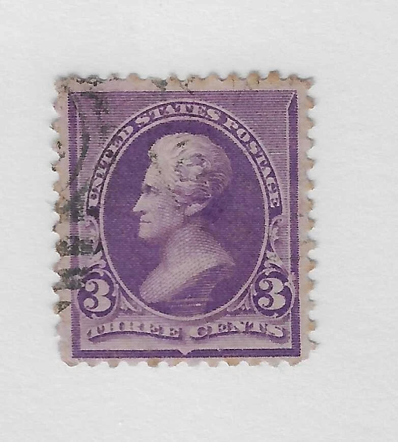 Scott # 221, 3 cents purple, Jackson , 1890, XF, Cat. $55 - Image 1 of 1